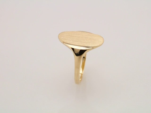 14K Yellow Gold Oval Signet Ring