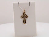 14K Yellow Gold St. Olga Orthodox Cross Pendant