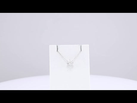 14K White 1/2 CTW Natural Diamond Solitaire 16" Necklace