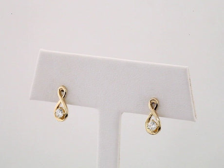 14K Yellow 1/5 CTW Natural Diamond Infinity-Inspired Earrings