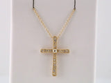 14K Yellow .05 CTW Natural Diamond Cross 18" Necklace