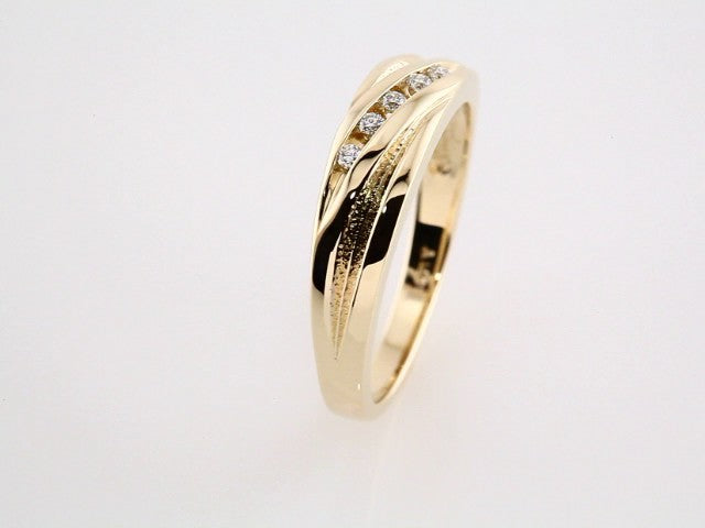 14K Yellow 1/10 CTW Natural Diamond Channel-Set Band