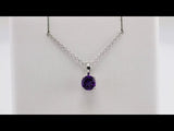 Sterling Silver 3 mm Imitation Amethyst 16-18" Necklace