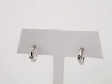 14K White Gold 1/8 CTW  Natural Diamond Huggie Hoop Earrings