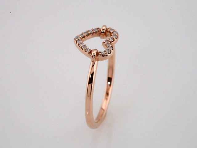 14K Rose .07 CTW Natural Diamond Heart Ring