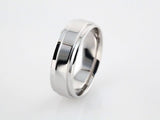 14K White Gold Inlay 6 mm Comfort-Fit Flat Band Size 8