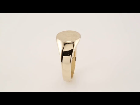 14K Yellow Gold 13 mm Round Signet Ring