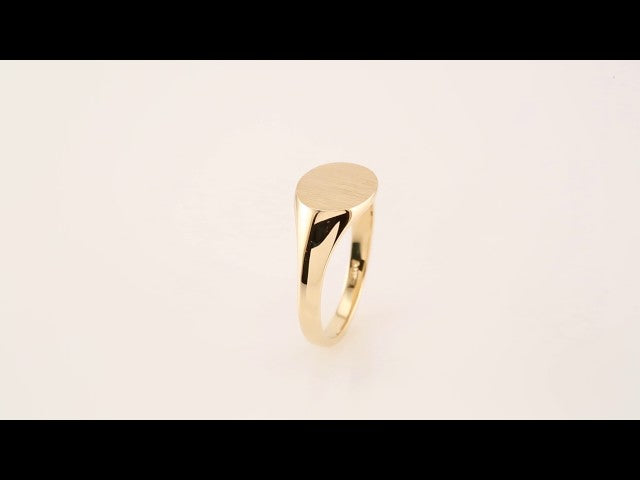 14K Yellow 12x9 mm Oval Signet Ring