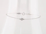 14K White Gold .08 CT Natural Diamond 7" Bracelet