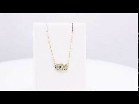 14K Yellow Gold .05 CTW Natural Diamond Interlocking Circle 18" Necklace 