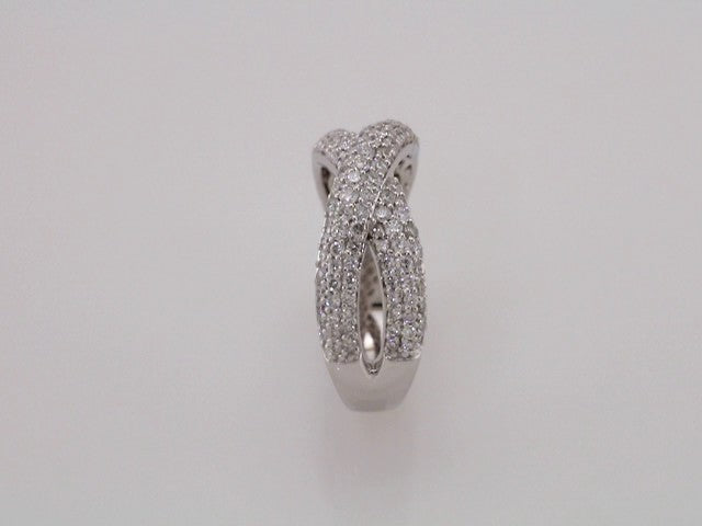 14K White 1 CTW Natural Diamond Criss-Cross Ring