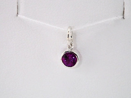 14K White Gold Posh Mommy® Imitation Amethyst Charm/Pendant