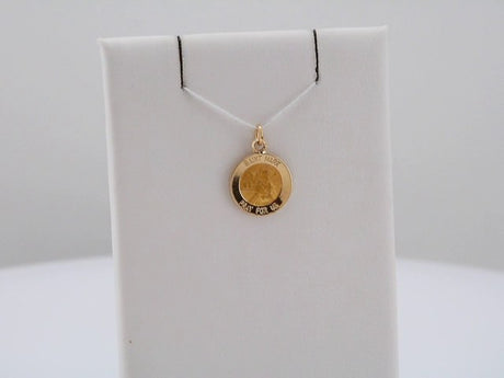 14K Yellow 22 mm Round St. Mark Medal